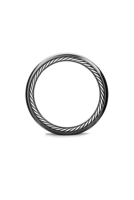 Titanium And Sterling Silver Band Ring